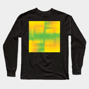 Gold and Green Squares Long Sleeve T-Shirt